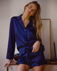 Sophia Pajama Set | Navy/Black