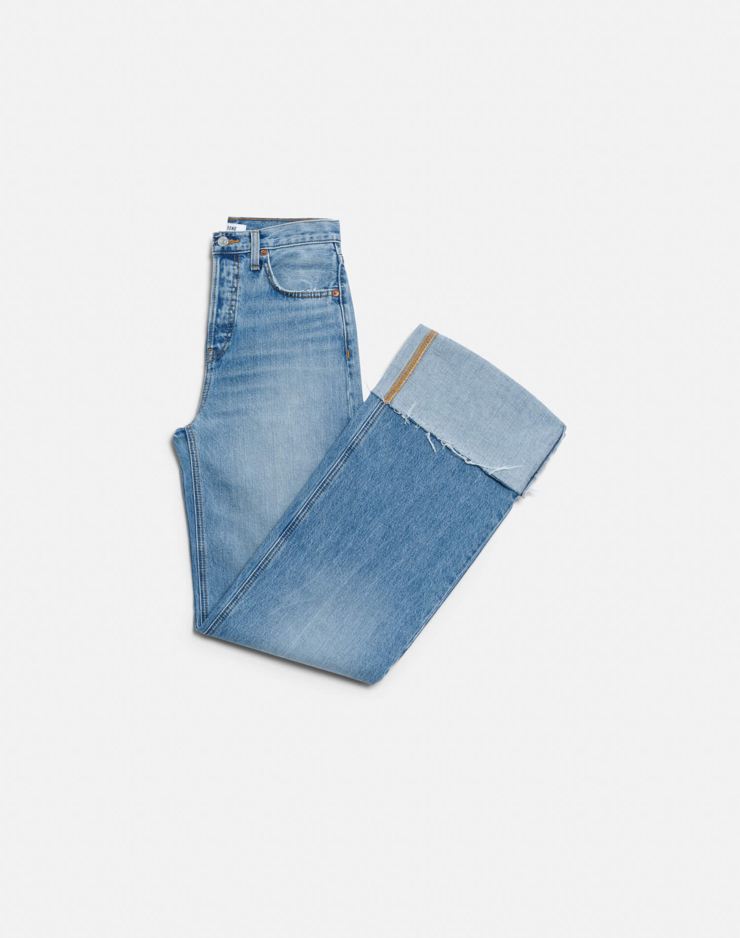 Womens | High Rise Wide Leg Cuff | Vintage Biker Blue