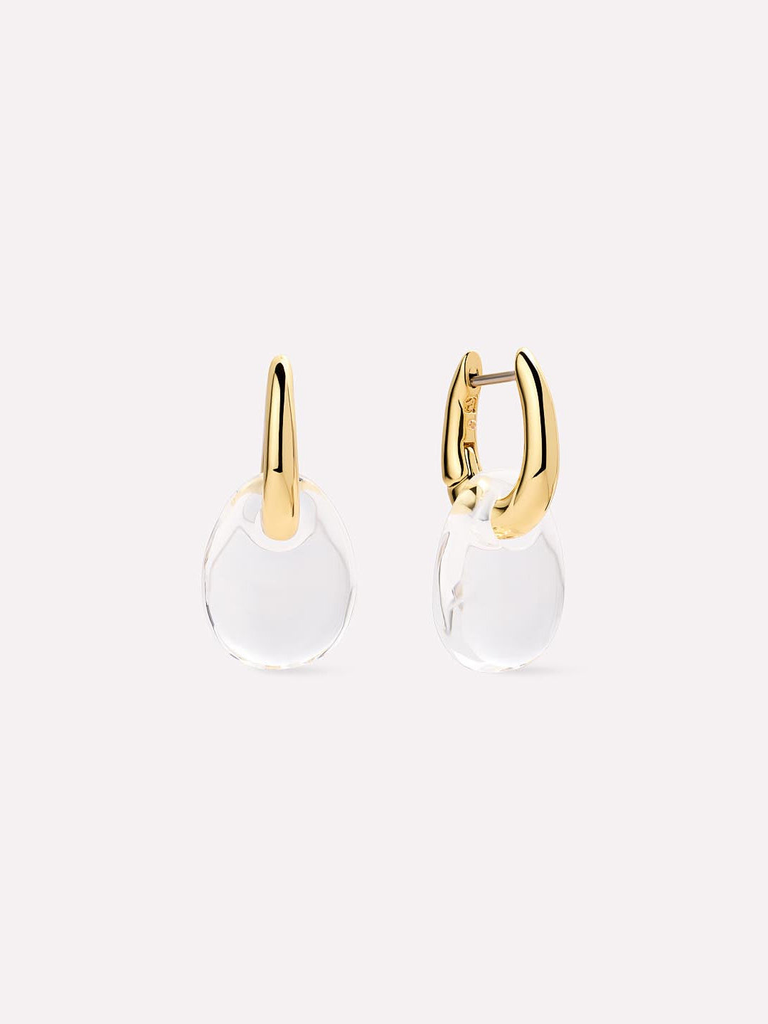 Kayla Drop Earrings | 14K Gold on Brass | Clear Recycled Glass