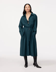 Another Tomorrow Wool Shirt Dress in Juniper – Wool Women's Dress