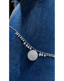 14k Gold Lab Grown Diamond Cluster Necklace | 14Kt White Gold