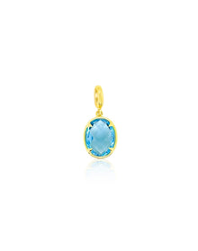 14kt Yellow Gold Blue Topaz Charm | 14K Yellow Gold
