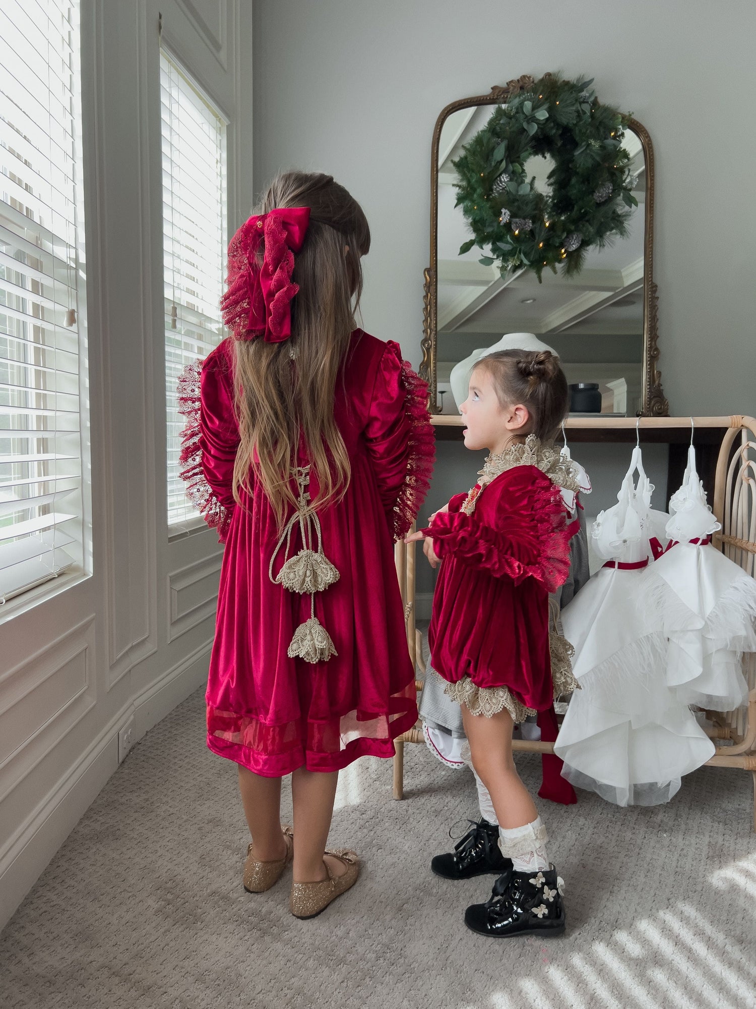 Baby Girls | Victoria Velvet Dress | Red