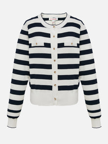 Merino Wool Knitted Cardigan | Navy