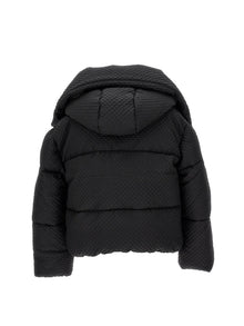 Girls | Short Embossed Nylon Down Jacket | Black
