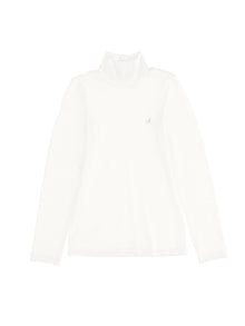 Girls | Fine Ribbed Viscose Turtleneck | Cream