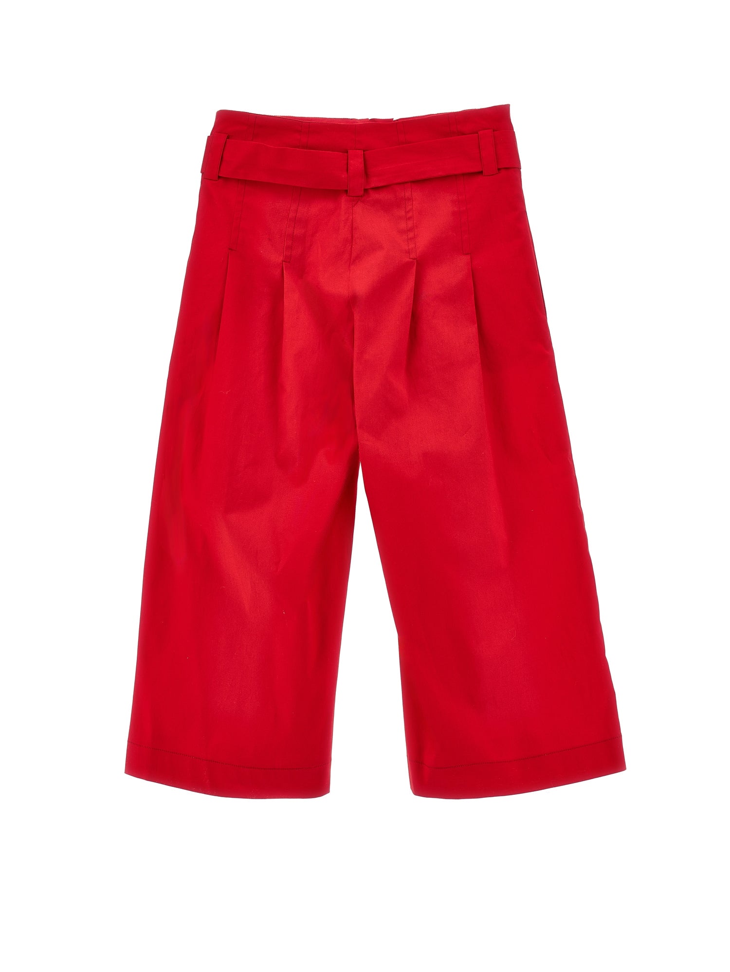 Girls | Cropped Poplin Trousers | Red