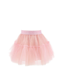 Girls | Silk Tulle Tutu Skirt | Pink/Ecru