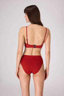 Essential High Waist Bikini Bottom | Crimson