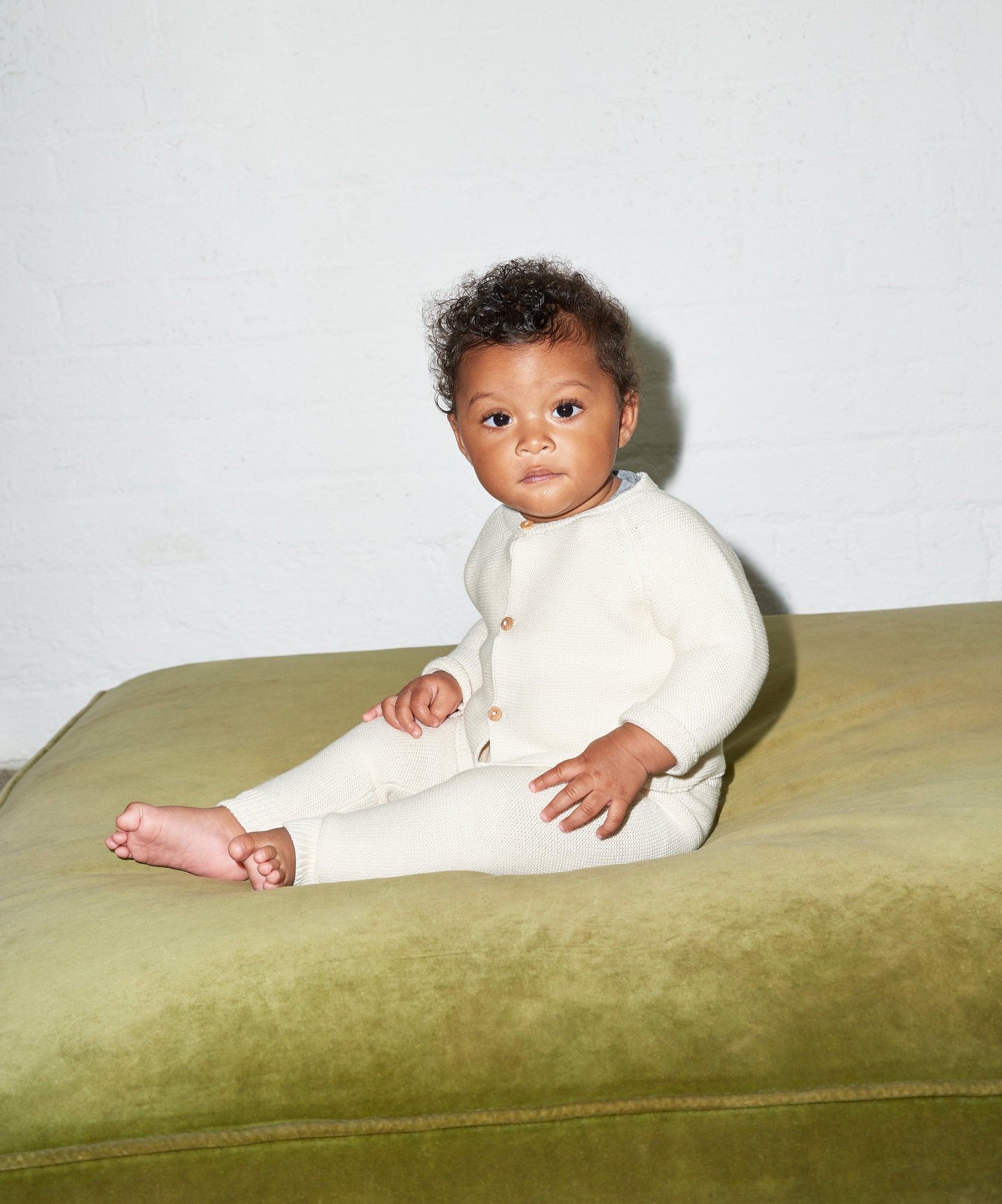 Organic Knit Cardigan | Ecru - No Dye
