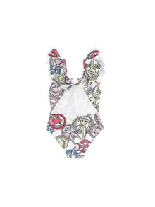 Girls | Bugs Bunny One-Piece Swimsuit | White