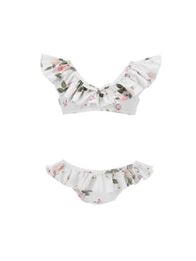 Girls | Flower Two-Piece Swimsuit | White