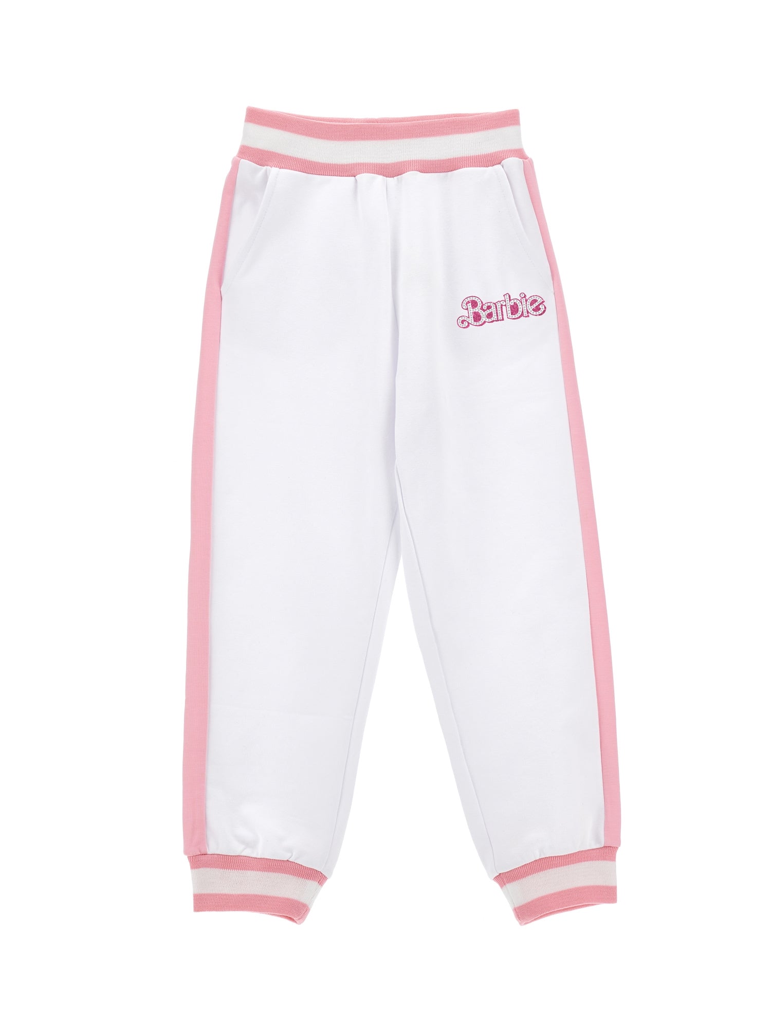 Girls | Barbie Cotton Fleece Joggers | White