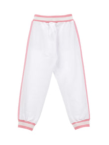Girls | Barbie Cotton Fleece Joggers | White