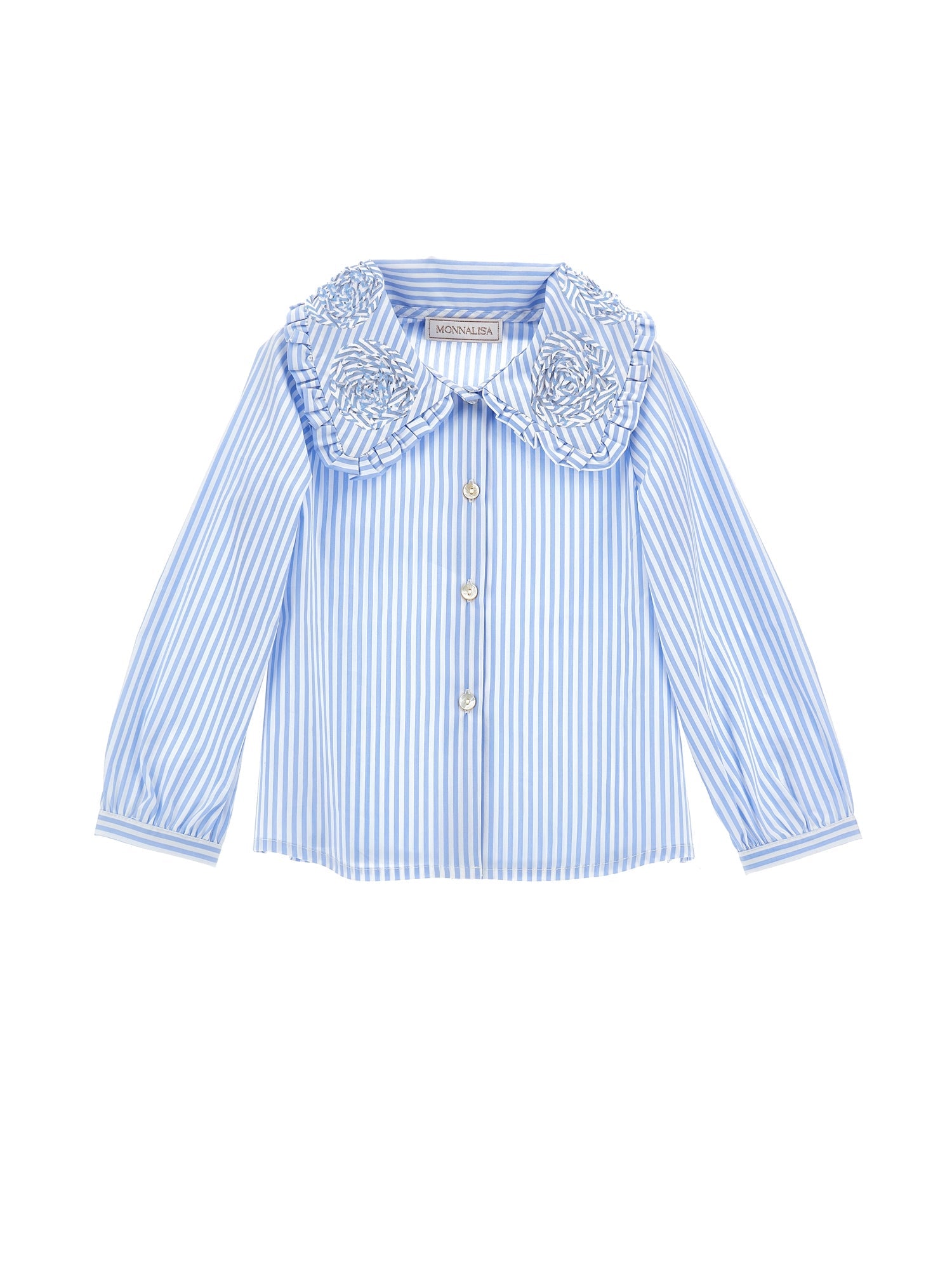 Girls | Aramis Poplin Shirt | Cream/Blue