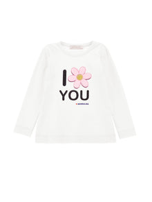 Girls | Rhinestone Jersey T-Shirt | Cream