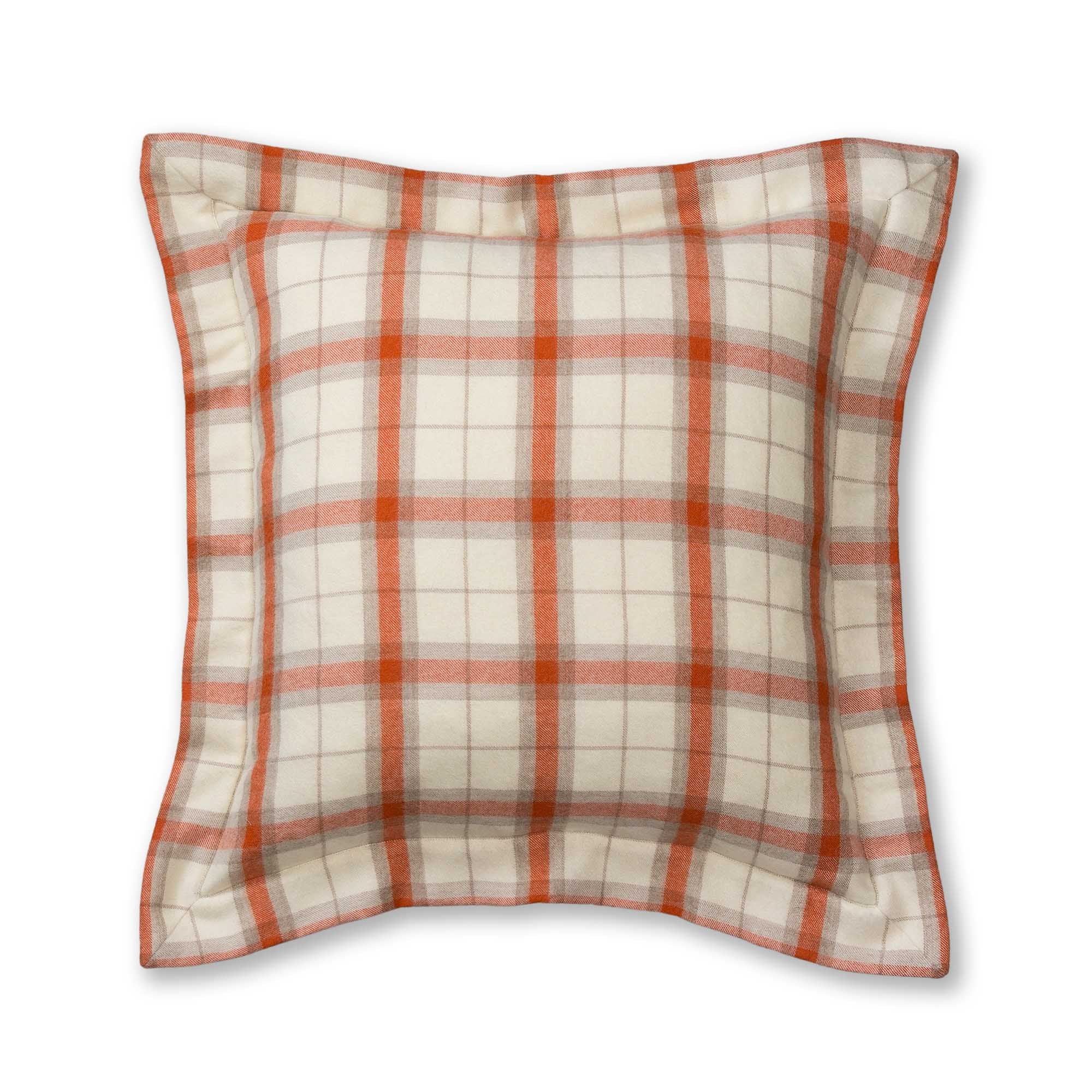 Aberdeen Euro Pillow | Ivory/Orange