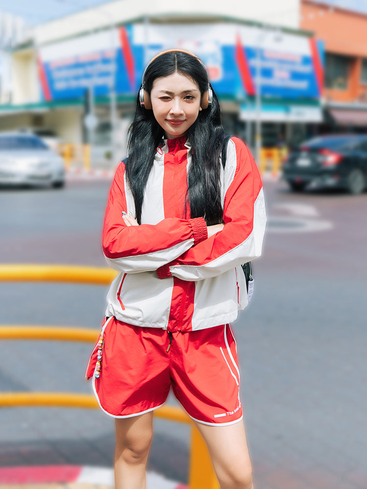 Color Block Sports Jacket | Beige