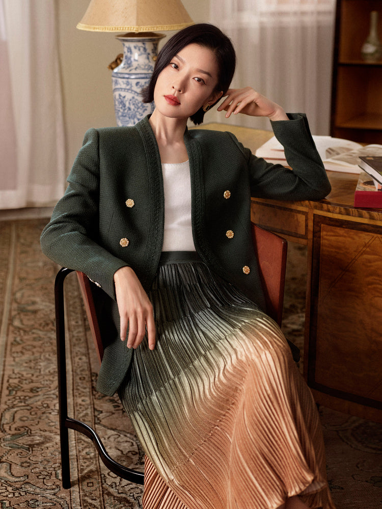 wool waist coat | Green