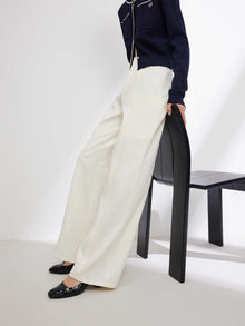 Simple-designed Straight Pants | Beige