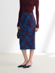 Elegant Pencil Skirt | Wine Red