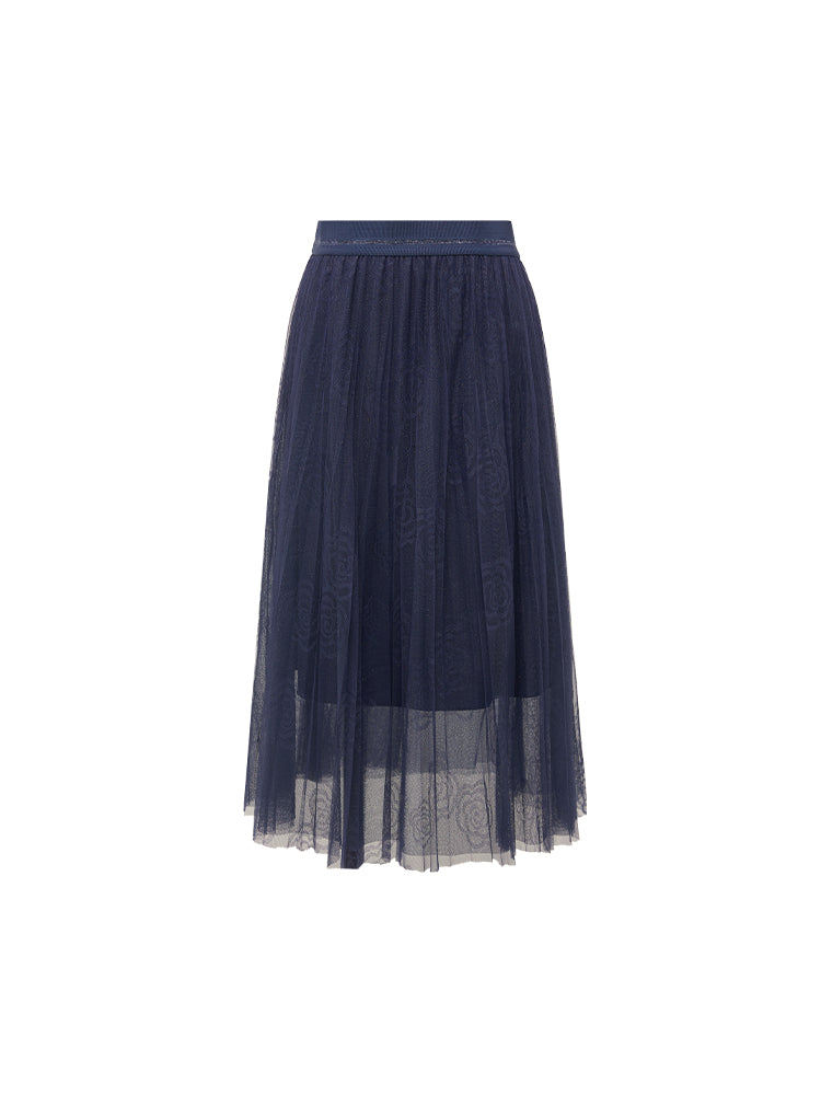 Mesh Skirt | Navy