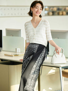 Silk Midi Skirt | Black