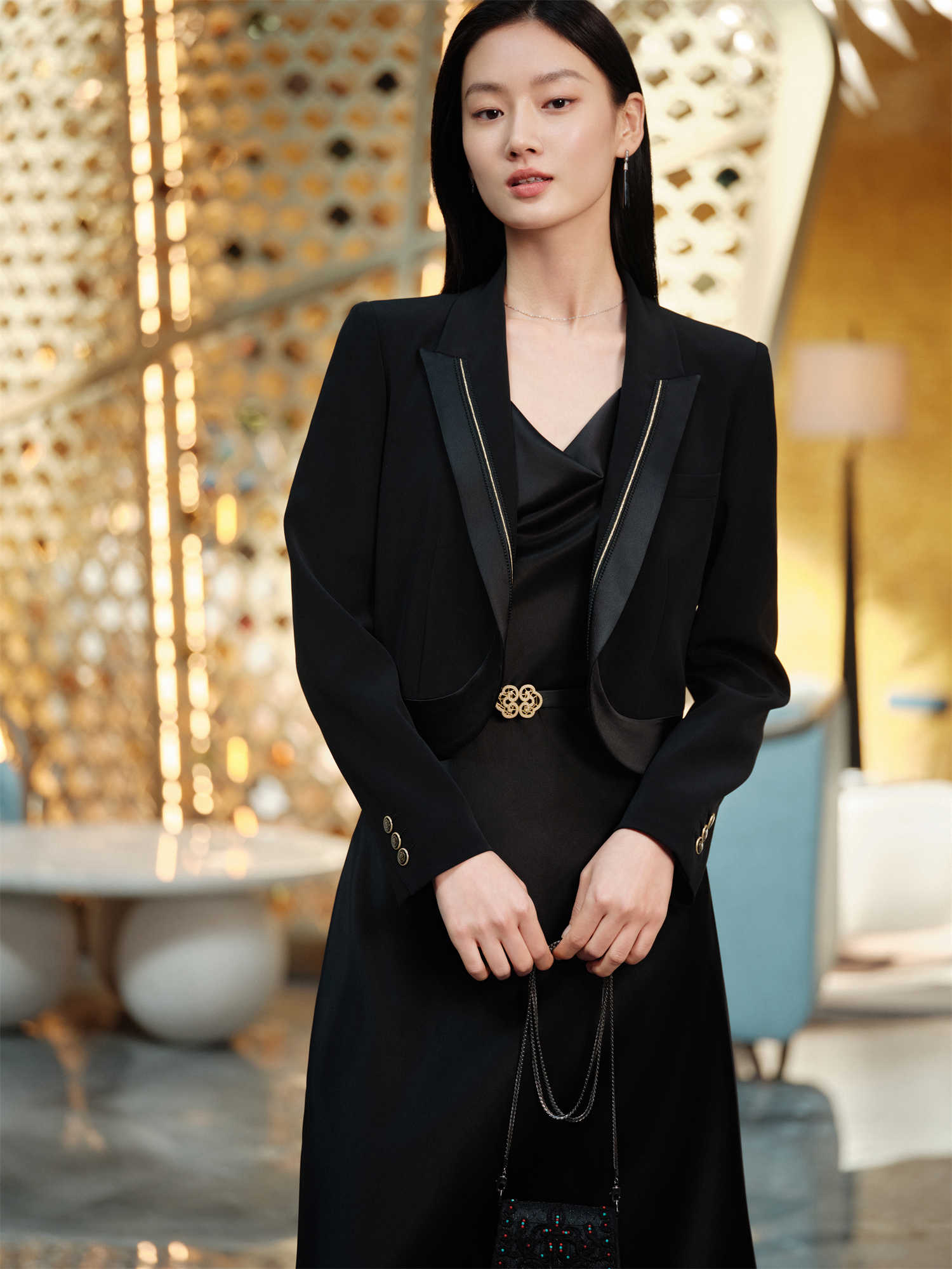 Triacetate Suit Jacket | Black