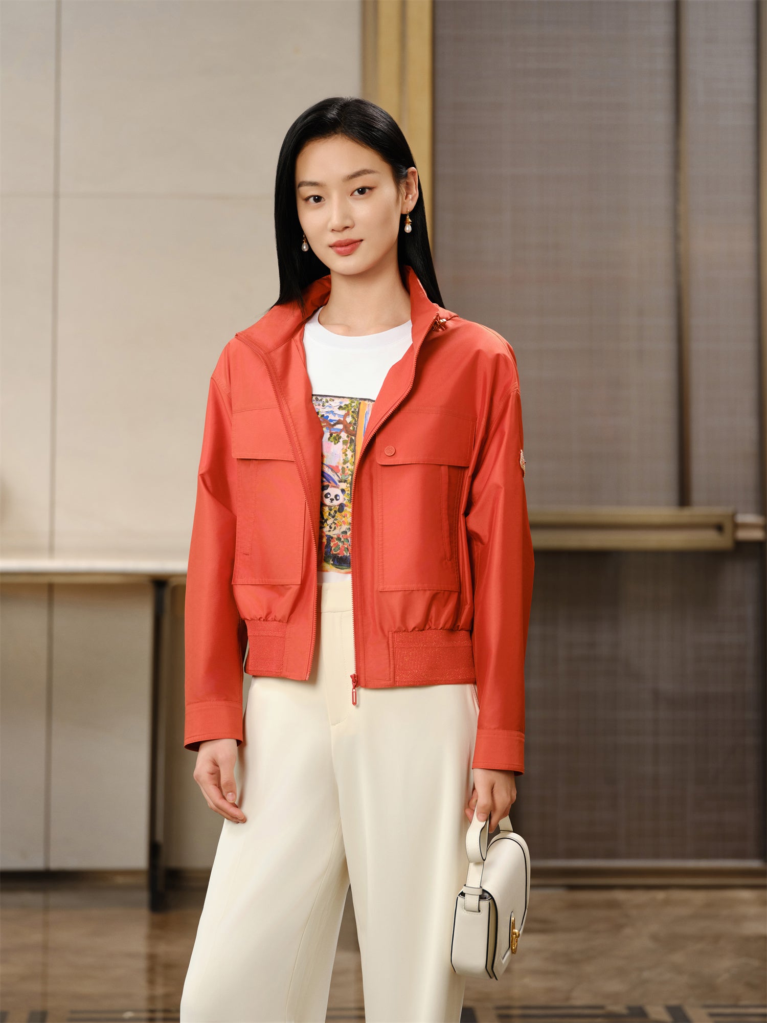 EP Yaying | Short O-Shaped Jacket | Orange
