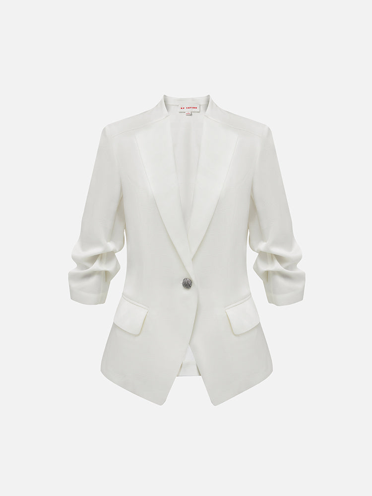 Slim Waist Blazer | White