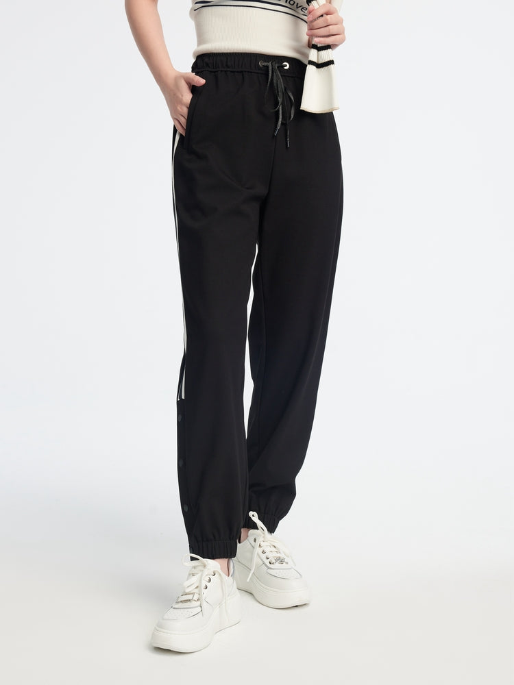 high-waisted tapered pants | Black