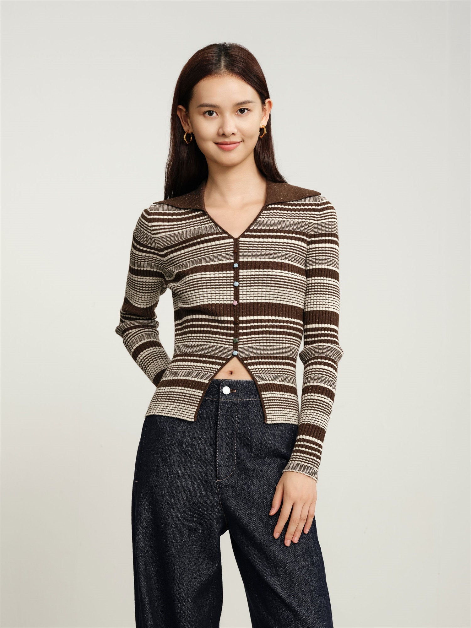 Collared Pullover | Brown
