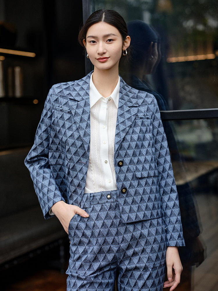 Fashion Lapel Blazer | Blue