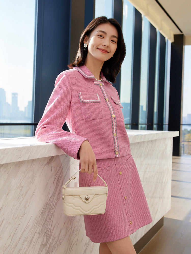 Classic Chic Parisian-Style Coat | Pink