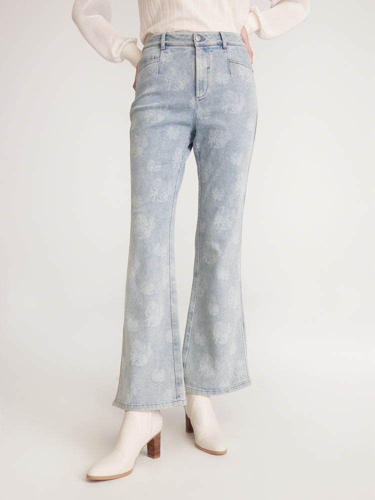 Slightly Flared Slit Jeans | Blue