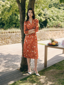 Silk Dress | Orange