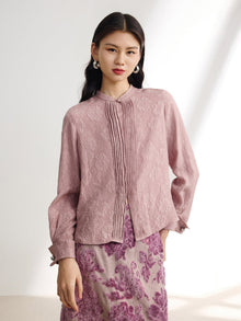 Silk Chinese Style Shirt | Purple