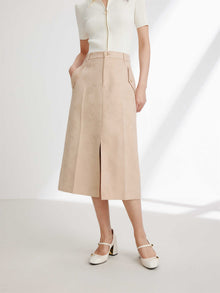 Wool Skirt | Khaki