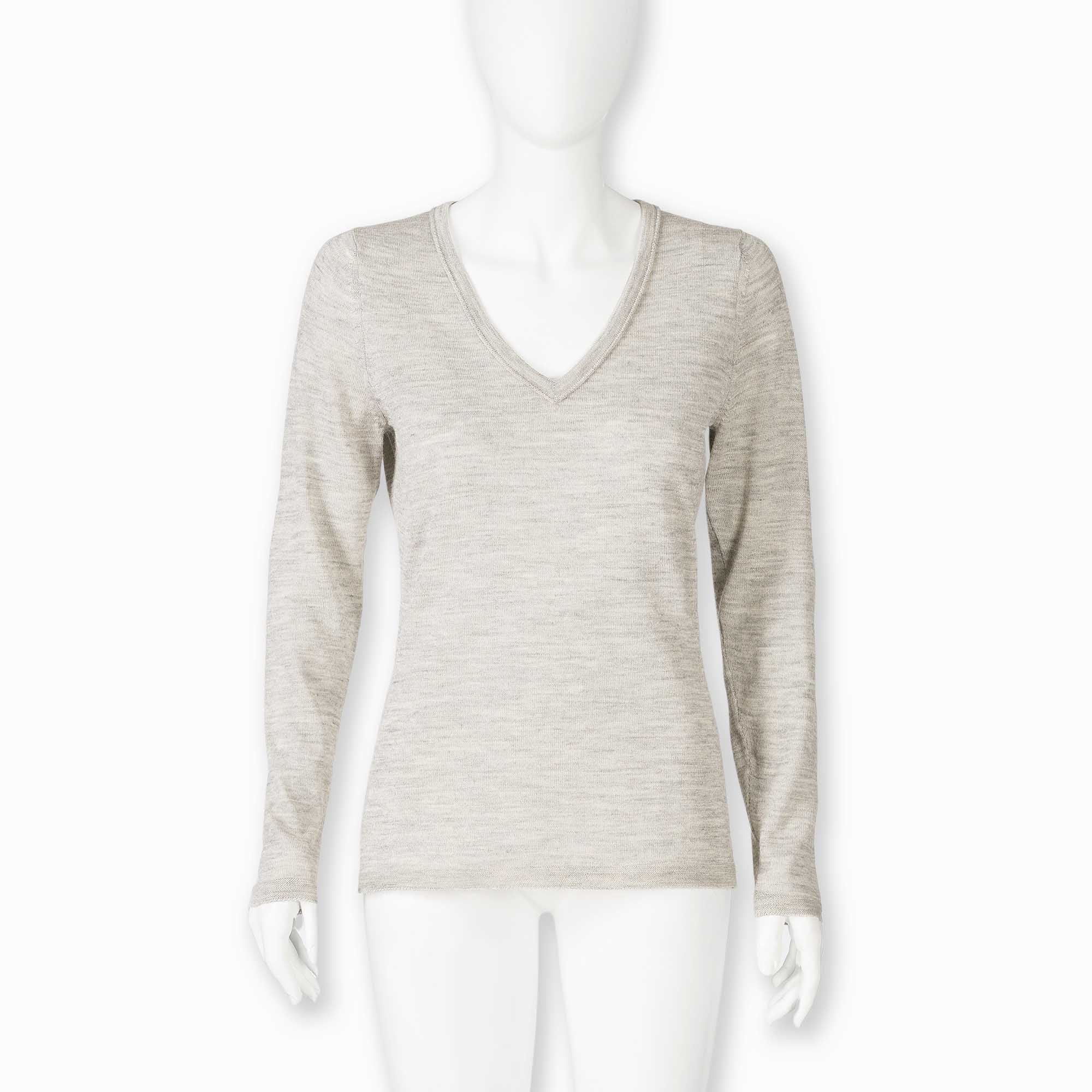 V Neck Sweater | Pearl Grey