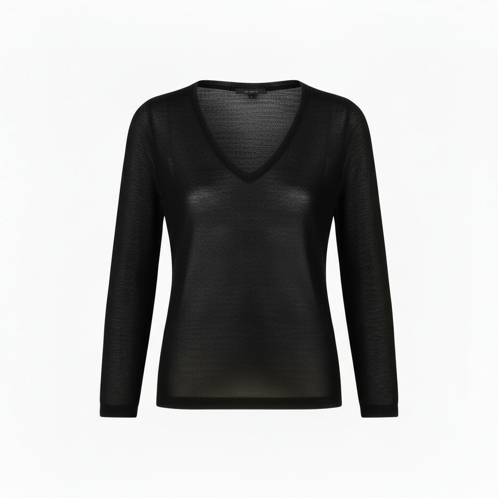 V Neck Sweater | Black