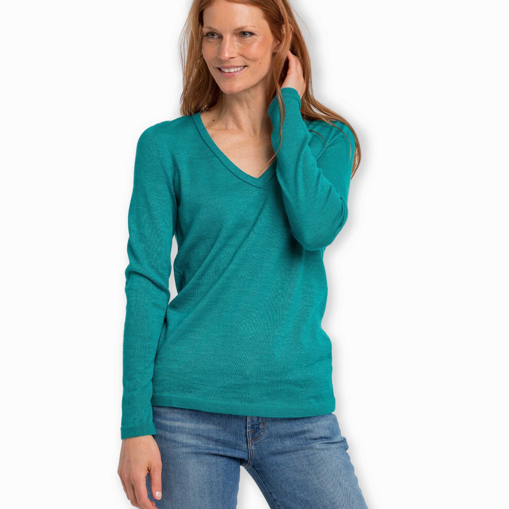 V Neck Sweater | Turquoise