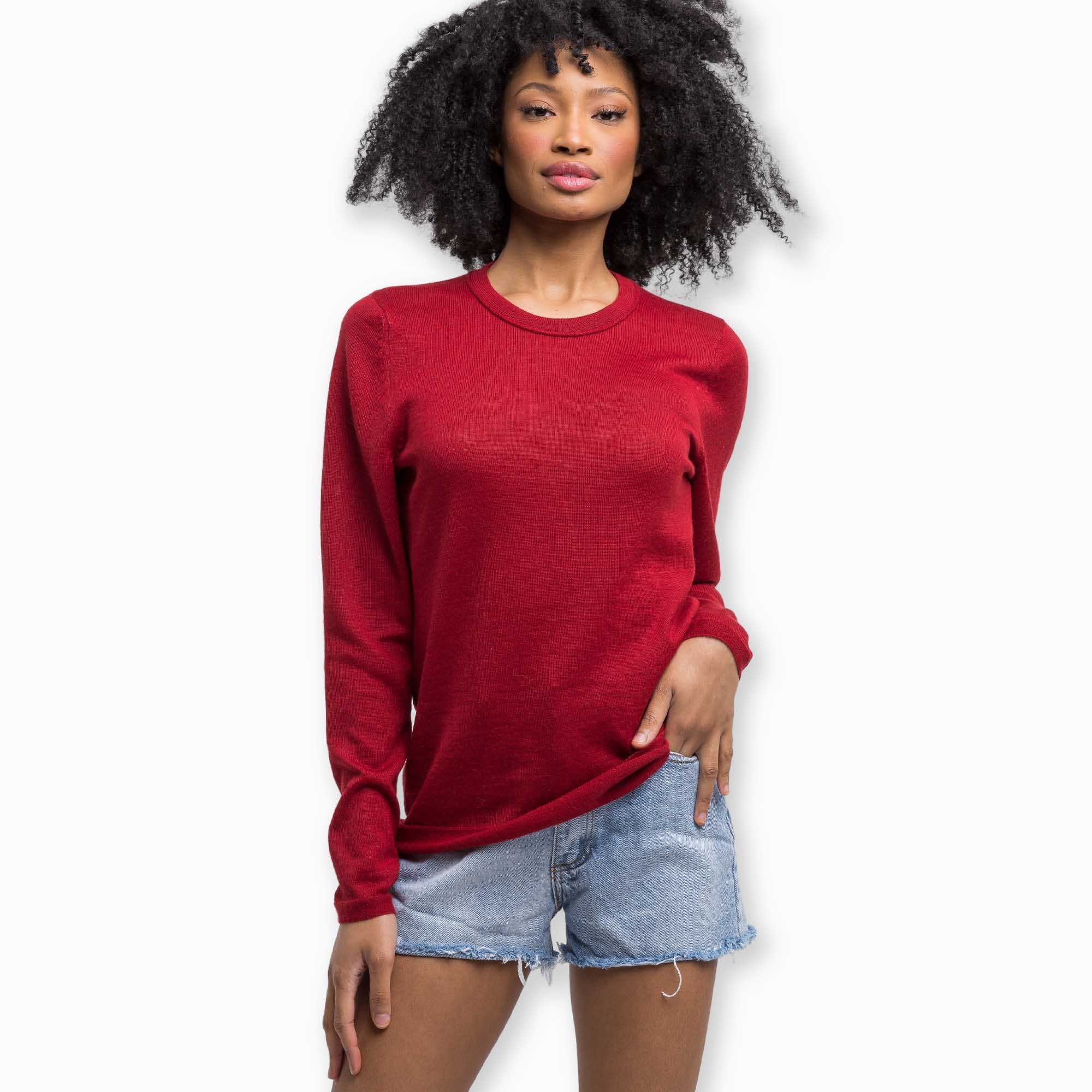 Women | Crew Neck Sweater | Scarlet