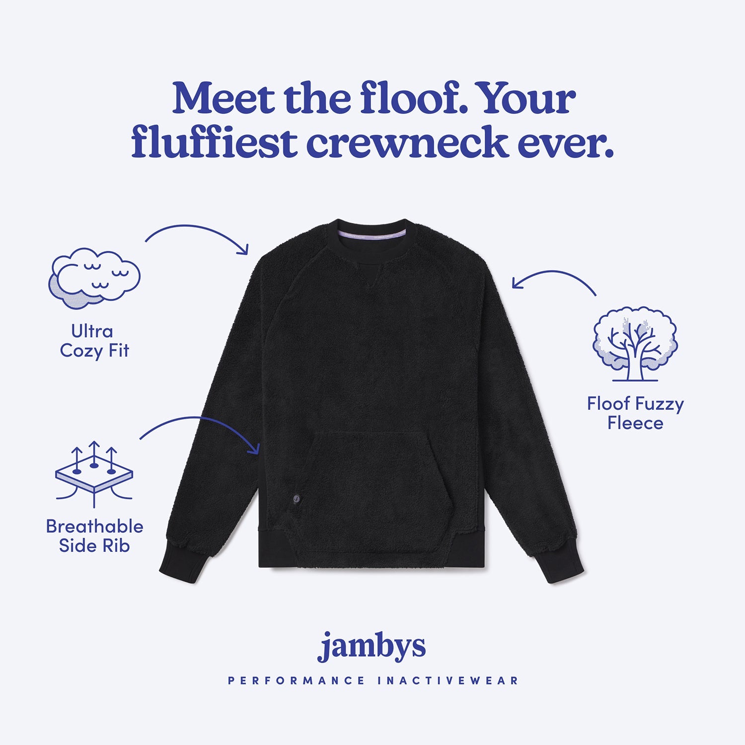 Sherpa Fleece Lounge Crew | Black