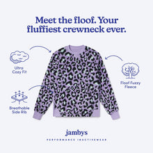 Sherpa Fleece Lounge Crew | Lavender Leopard
