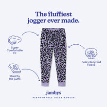 Sherpa Fleece Lounge Joggers | Lavender Leopard
