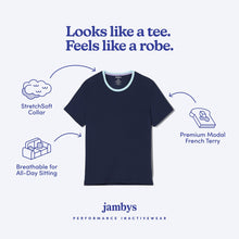 Modal French Terry Lounge Tee | Navy/Mint