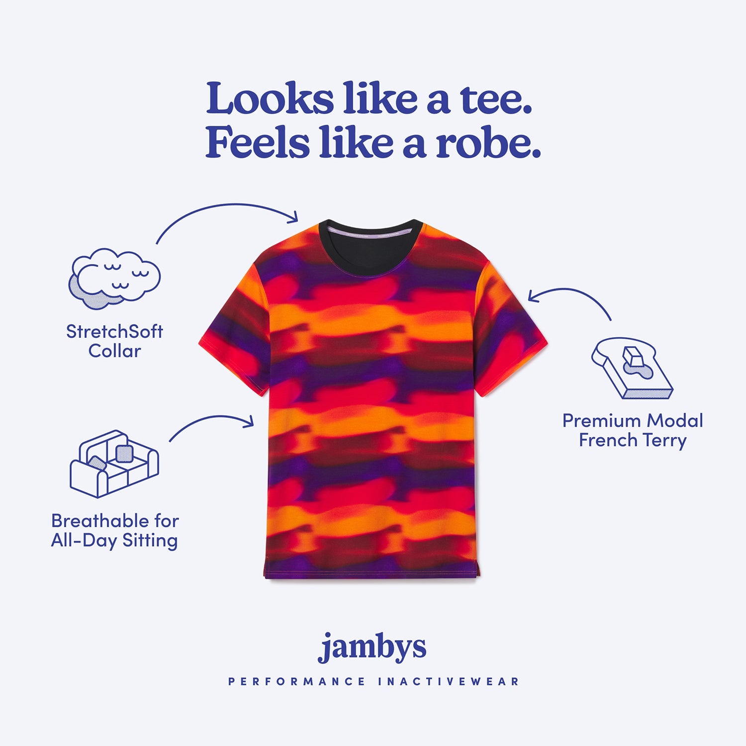 Modal French Terry Lounge Tee | Sunrise Blur