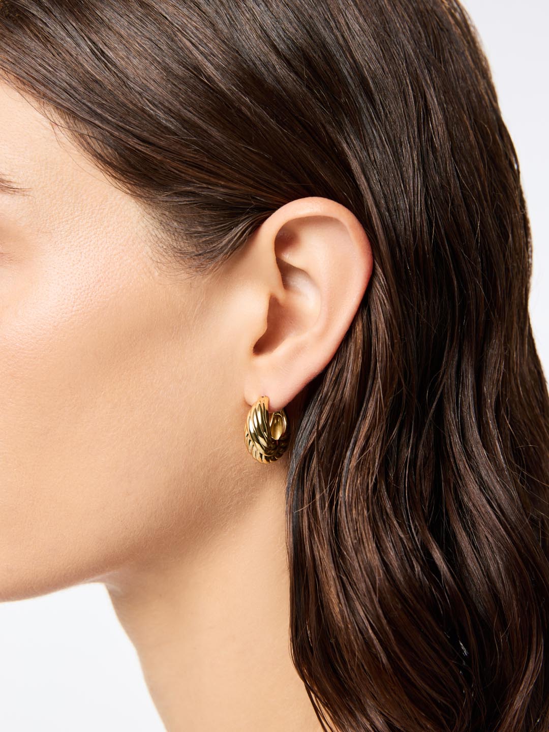 Tymie Hoop Earrings | 14K Gold on Brass