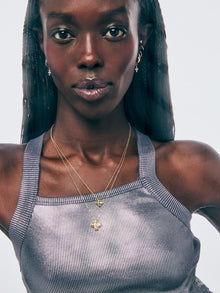 Liora Mini Flower Pendant Necklace | 14K Gold on Brass/Rhodium on Brass