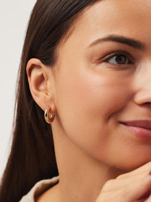 Bold C-Small Chunky Hoop Earrings | 10K Solid Gold